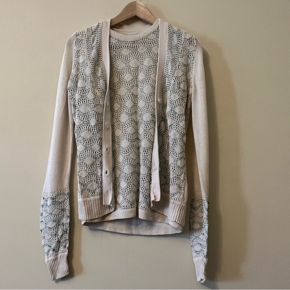 Anne Klein Tops - Anne Klein Small Silk and Cotton Cardi/Tank Set